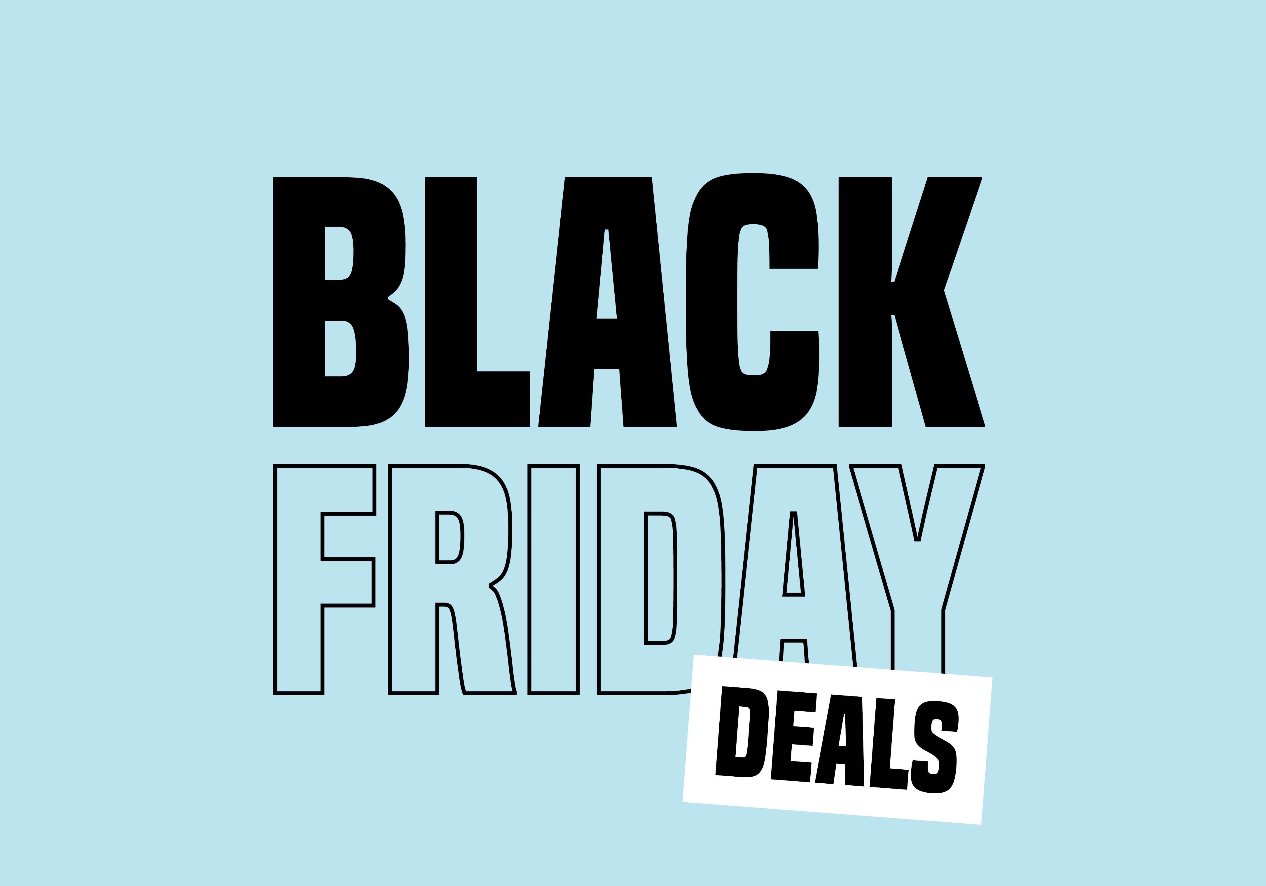 Lichtblauwe banner met Black Friday tekst