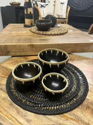 Schaaltjes zwart S/3 D15 H8/ D12 H7 / D10 H5cm