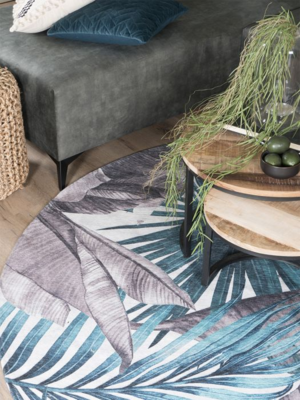 Vloerkleed Palm - Green Rond