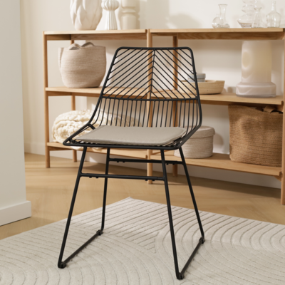 Draadstoel Pluck metaal - met zitkussen