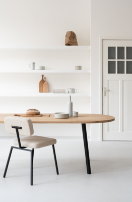 Studio HENK tafel Butterfly Plat ovaal - wit frame, HPL Fenix bianco kos