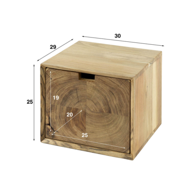 Nachtkastje Cube zwevend