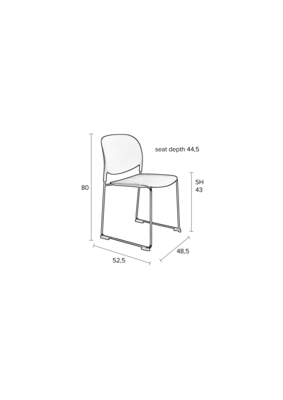 Housecraft living eetkamerstoel Stacks (set van 4)