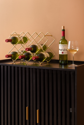 Wijnrek Diamonds ijzer zwart