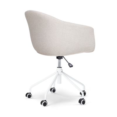 Nout-Otis bureaustoel wit onderstel - Gestoffeerde zitting met armleuningen