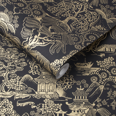 Graham &amp; Brown  vliesbehang  Basuto Black Gold