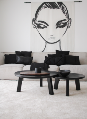 Kussen leather zwart