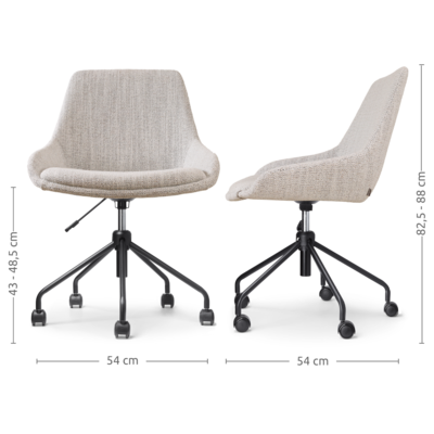 Bureaustoel Nout-Isa - zwart onderstel