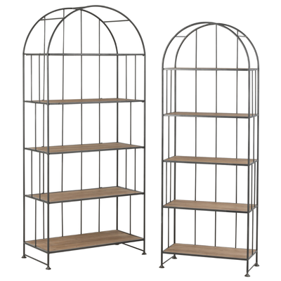 Rekken ronde bovenkant bruin - 2 stuks
