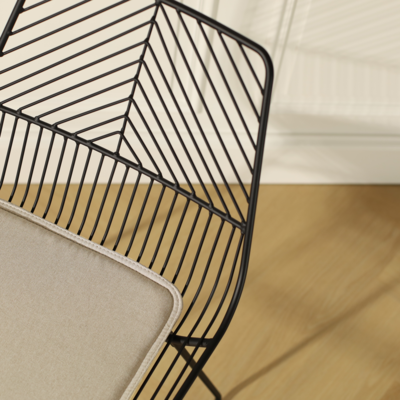 Draadstoel Pluck metaal - met zitkussen