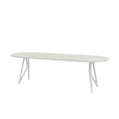 Studio HENK tafel Butterfly Plat ovaal - wit frame, HPL Fenix bianco kos