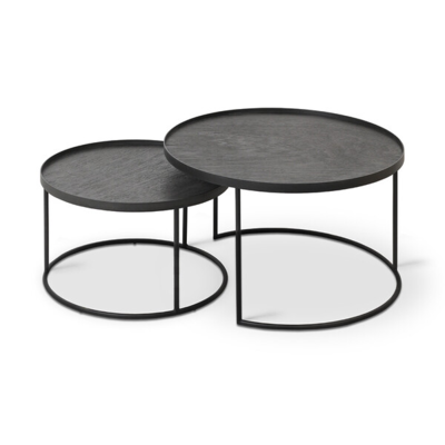 Ethnicraft - Round tray salontafel - set van 2
