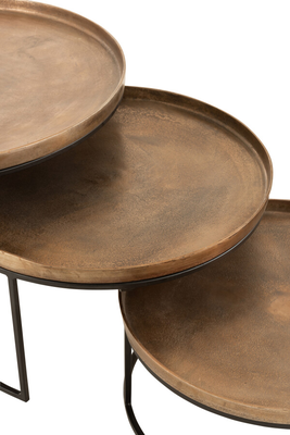 Bijzettafels Rond aluminium - Set van 3