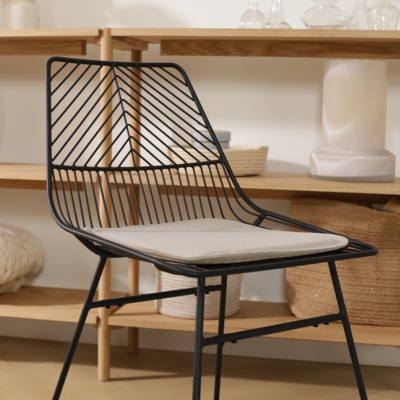 Draadstoel Pluck metaal - met zitkussen