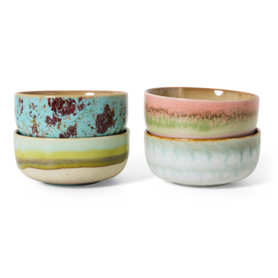 70s ceramics: dessert bowls, impression (set of 4)