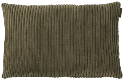 Kussen grof rib olijf rechthoek