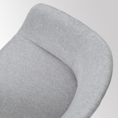 Nout-Otis bureaustoel wit onderstel - Gestoffeerde zitting met armleuningen