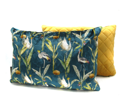 Kussen velvet kraanvogel