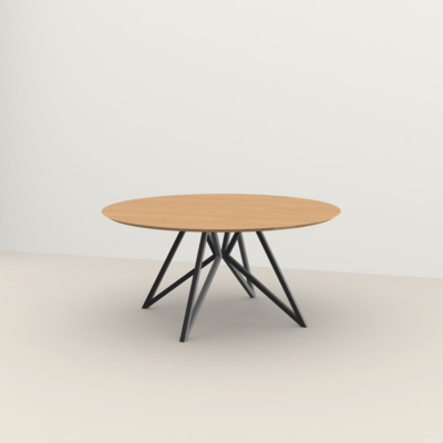 Studio HENK tafel Butterfly Rond QuadpodXL - zwart frame, hardwax light 3041