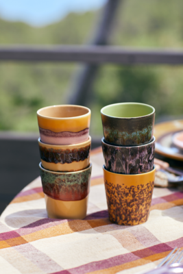 HKliving Coffee Mugs 70's Ceramics Valley - Set van 6