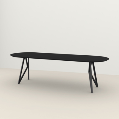 Studio HENK tafel Butterfly Plat ovaal - zwart frame, HPL Fenix nero ingo
