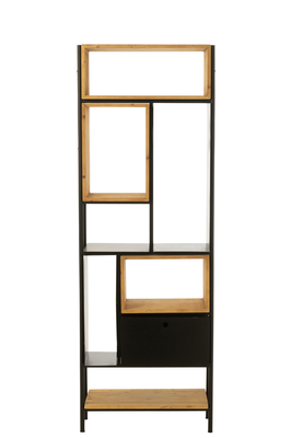 Vakkenkast Tina Zwart/Naturel