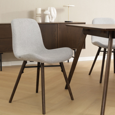 Eetkamerstoel Nena-Fé walnoot houten onderstel