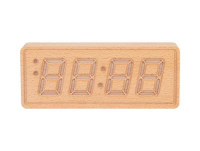 Wekker Solid Wood Engraved