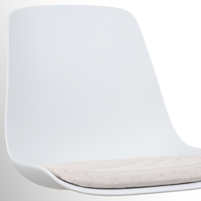 Draaibare eetkamerstoel Nola-Liv wit - zwart onderstel (incl. zitkussen)