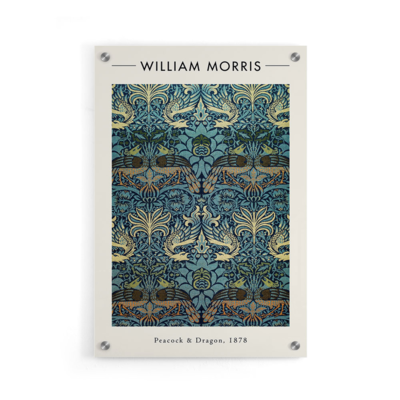 Walljar plexiglas schilderij - William Morris - Peacock and Dragon