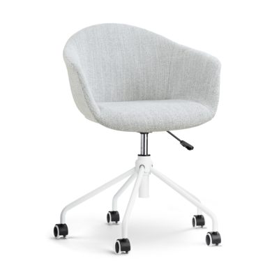 Nout-Otis bureaustoel wit onderstel - Gestoffeerde zitting met armleuningen