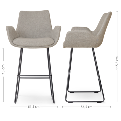 Barkruk Nino-Eef zwart onderstel