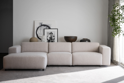 Gestoffeerde 4-zits hoekbank Willard