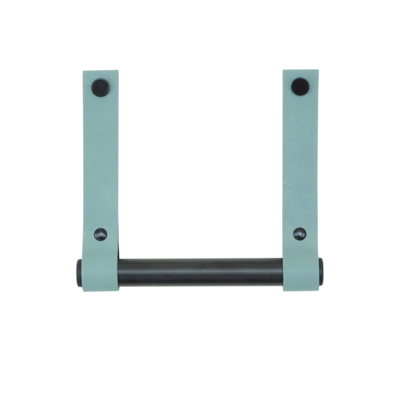 Leren toiletrolhouder (roldrager: zwart metaal)