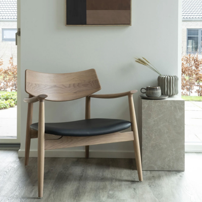 Fauteuil Oliver hout met kunstleren zitting