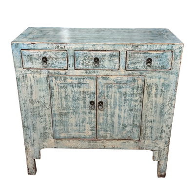 Kast blauw 3la 2deur uniek