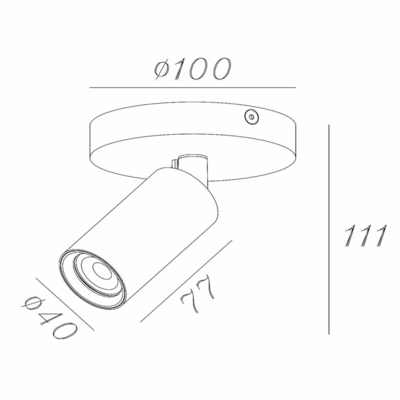 Plafondspot Ritmo 1-Lichts