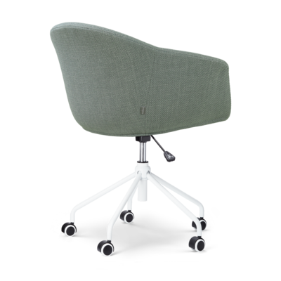 Nout-Otis bureaustoel wit onderstel - Gestoffeerde zitting met armleuningen