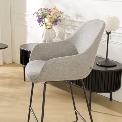 Barkruk Nino-Mae zwart onderstel - 65 cm