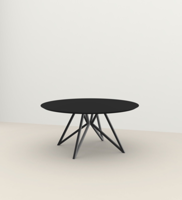 Studio HENK tafel Butterfly Rond QuadpodXL - zwart frame, HPL Fenix nero ingo