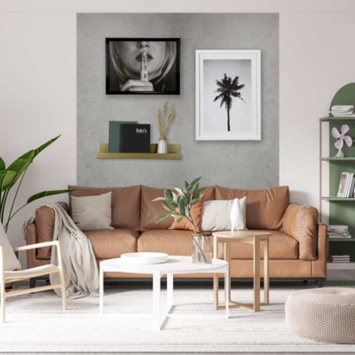 Magneetbehang luxe - interieurdessin betongrijs