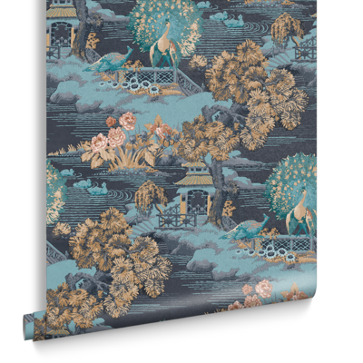 Graham &amp; Brown  vliesbehang  Edo Toile Navy