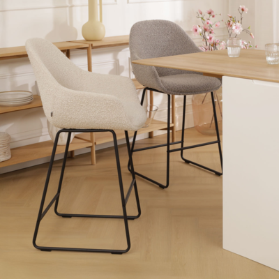 Barkruk Nino-Mae zwart onderstel - 65 cm