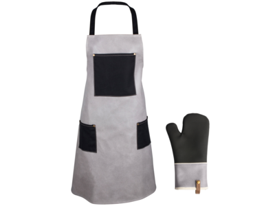 Giftset BBQ schort en ovenwant PU