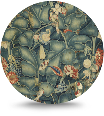 Rond schilderij aluminium Delfts blauwe borden