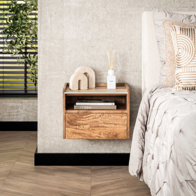 Nachtkastje Hangend Limestone open vak en lade