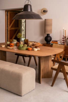 Loods 5 eettafel Divio tabacco light