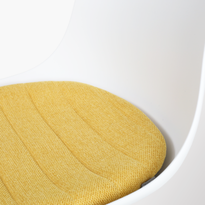 Draaibare eetkamerstoel Nola-Liv wit - zwart onderstel (incl. zitkussen)