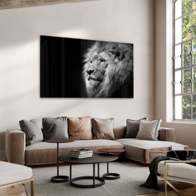 Walljar acrylglas schilderij - Gazing Lion