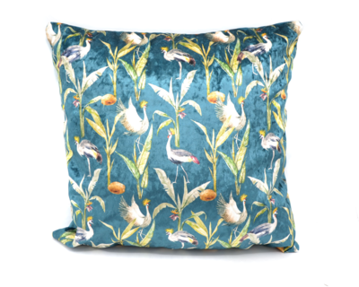 Kussen velvet kraanvogel